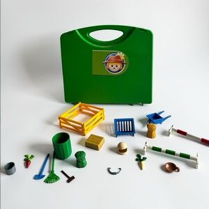 Playmobil Farm Carry Case Set Animals Tools Accessories Portable Toy